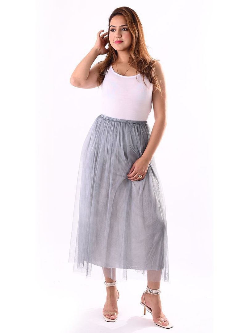 Nicolette Tulle Skirt Silver image 1